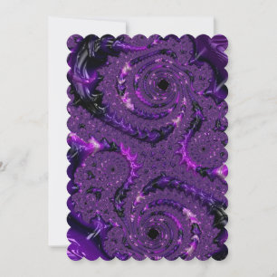 Carte Funky Bold Bohème Violet Abstrait Fractal Numériqu