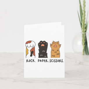 Carte Funky Cat Rock Ciseaux Papier Cute Cat Paquets Enf