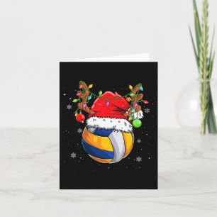 Carte Funky Christmas Volleyball Santa Hat Reindeer mign