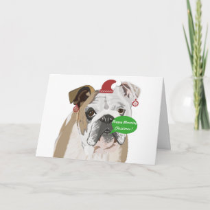 Carte Funky English Bulldog Noël