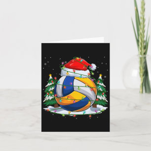 Carte Funky Père Noël Volleyball Ball &amp ; Net Christm