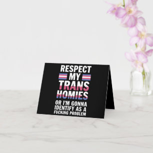 Carte Funky Respect My Trans Homies Gay pride Mois LGBT