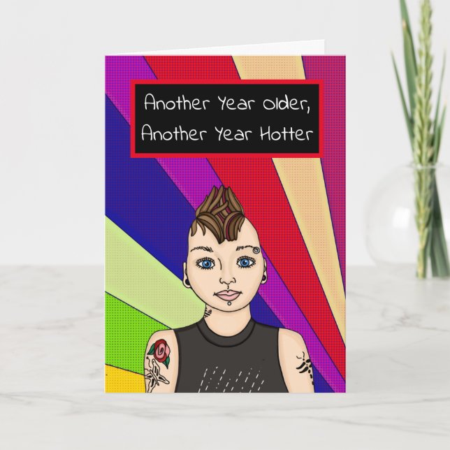 Carte Funky Sarcastic Pop Art Anniversaire (Devant)