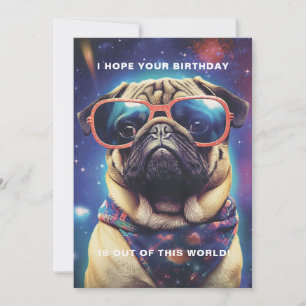 Carte Funky Space Carlin avec lunettes de soleil sur mes