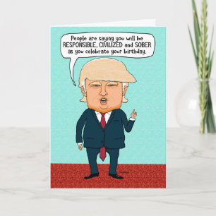 Carte Funky Trump Fake News Anniversaire