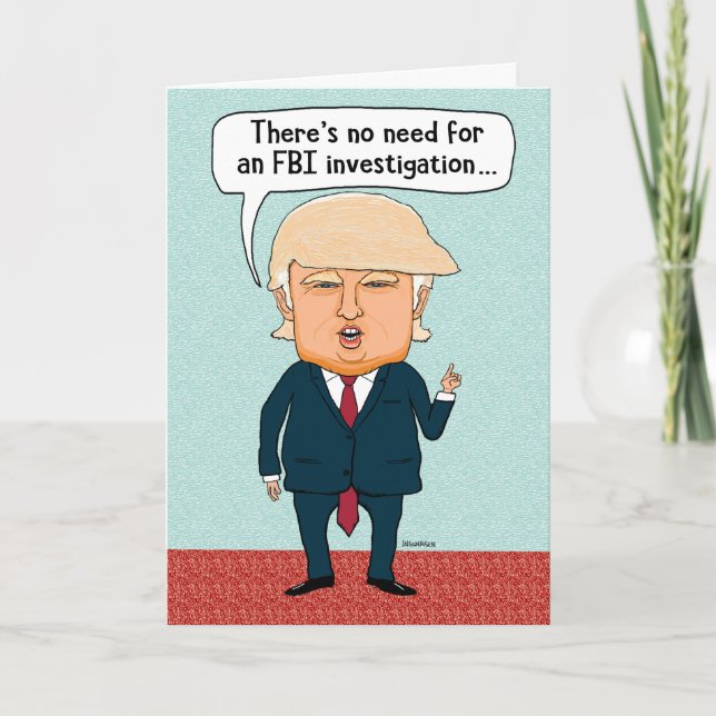 Carte Funky Trump FBI Investigation Anniversaire (Devant)