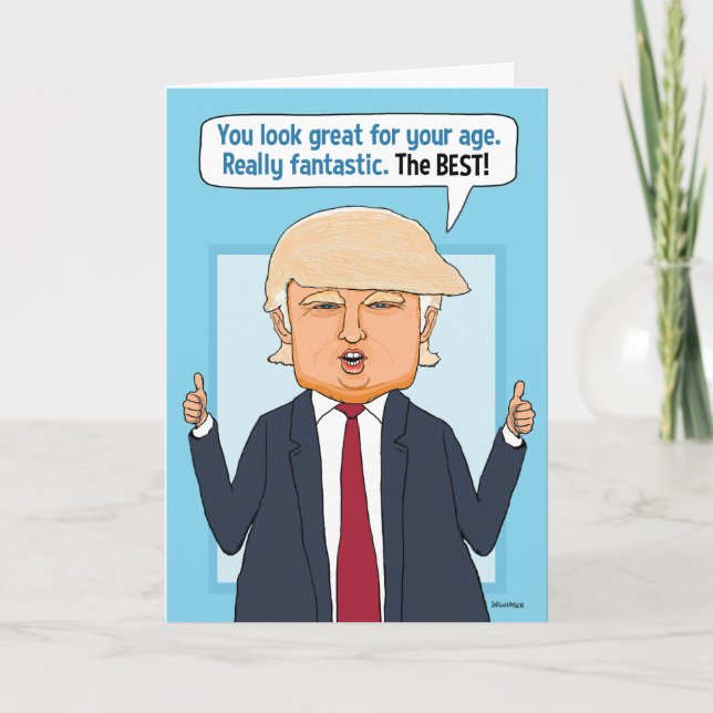 Carte Funky Trump Pas De Fausses Nouvelles Anniversaire (Devant)