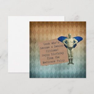 Carte Funky Vintage Fairy Senior Birthday Card