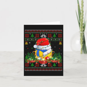 Carte Funky Volleyball Père Noël Casquette Vilain Noël V