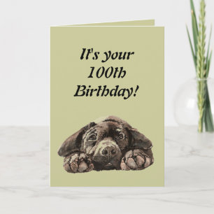 Carte Funny 100e anniversaire Personnaliser Labrador Ret