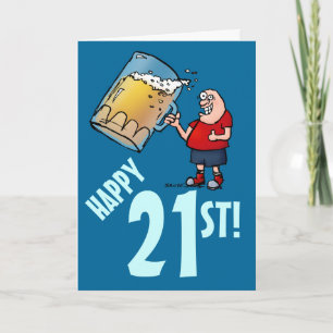 Carte Funny 21st Birthday Card avec dessin de la grande 