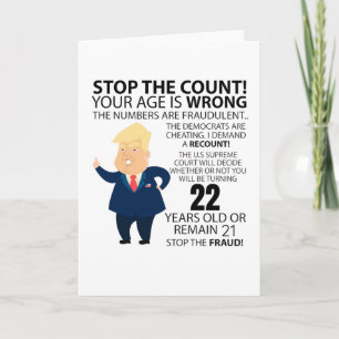 Carte Funny 22e année Anniversaire présent Bonne année d