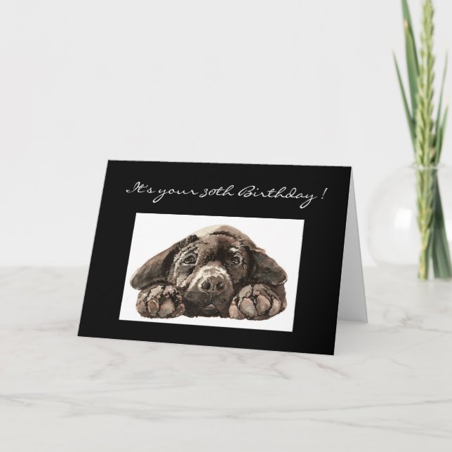 Carte Funny 30e anniversaire, Labrador Retriever (Devant)