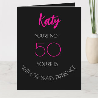 Carte Funny 50e Anniversaire Black Folded Greeting Card
