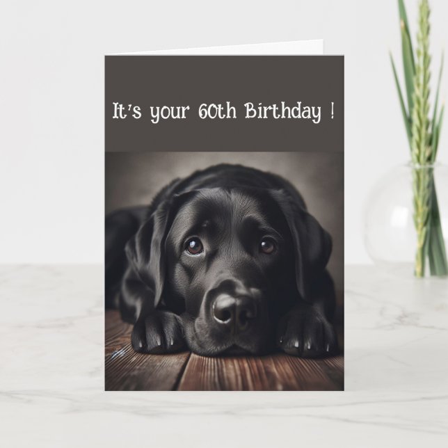 Carte Funny 60e anniversaire, Labrador Retriever (Devant)