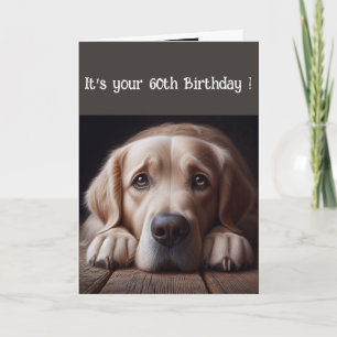 Carte Funny 60e anniversaire, Labrador Retriever