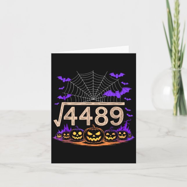 Carte Funny 67 Meme Math Teacher 6 7 Halloween Square Ro (Devant)