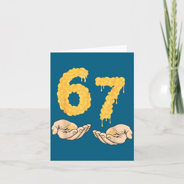 Carte Funny 67 Six Seven Cheesy Mac &amp; Cheese 6 7 Kid (Devant)