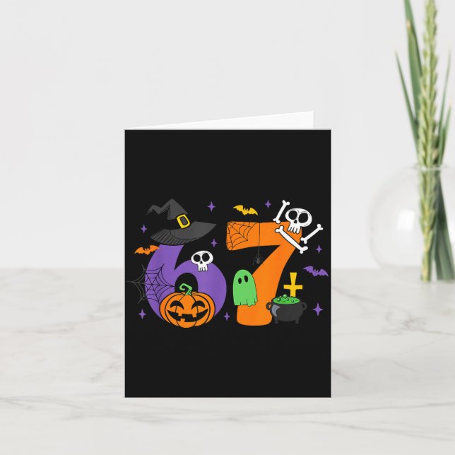 Carte Funny 67 Six Seven Halloween Meme Gen Alpha  (Devant)