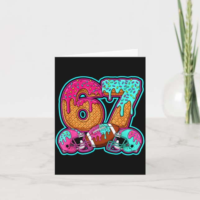 Carte Funny 67 Six Seven Meme American Football Number # (Devant)