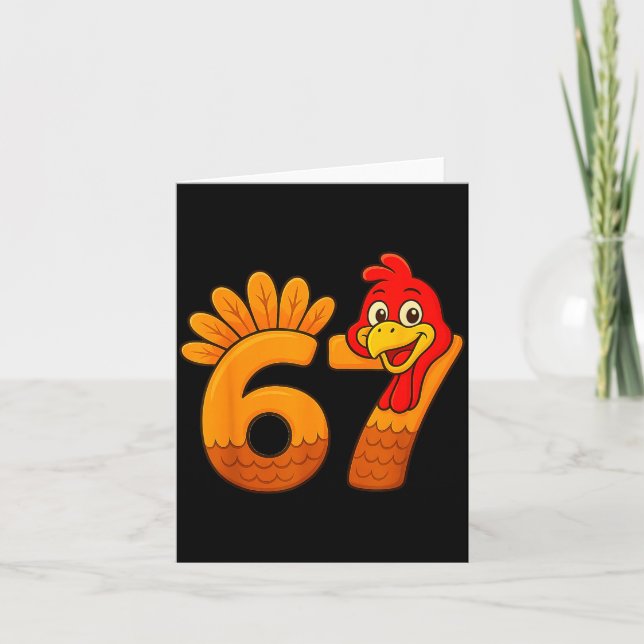 Carte Funny 67 Thanksgiving Turkey Face 67 Number  (Devant)
