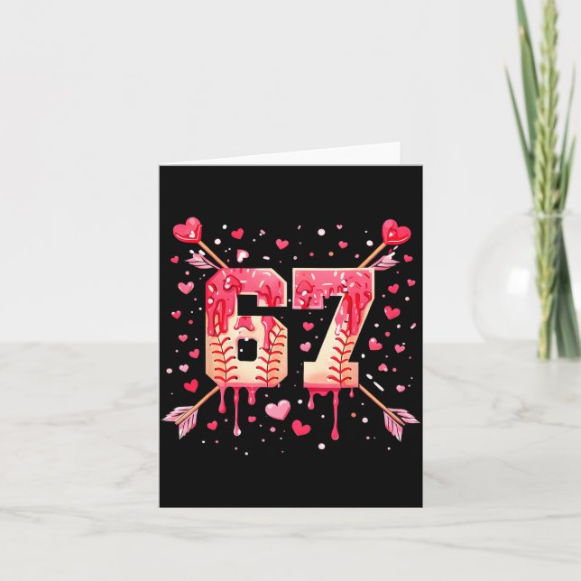 Carte Funny 6 7 Melting Number Arrow Baseball Drip Valen (Devant)