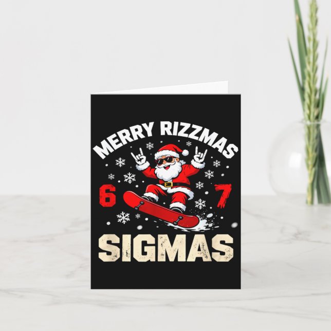 Carte Funny 6-7 Meme Christmas Nice Naughty 67 Slang Tre (Devant)