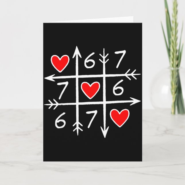 Carte Funny 6 7 Meme Heart Gen Alpha Six Seven 67 Valent (Devant)