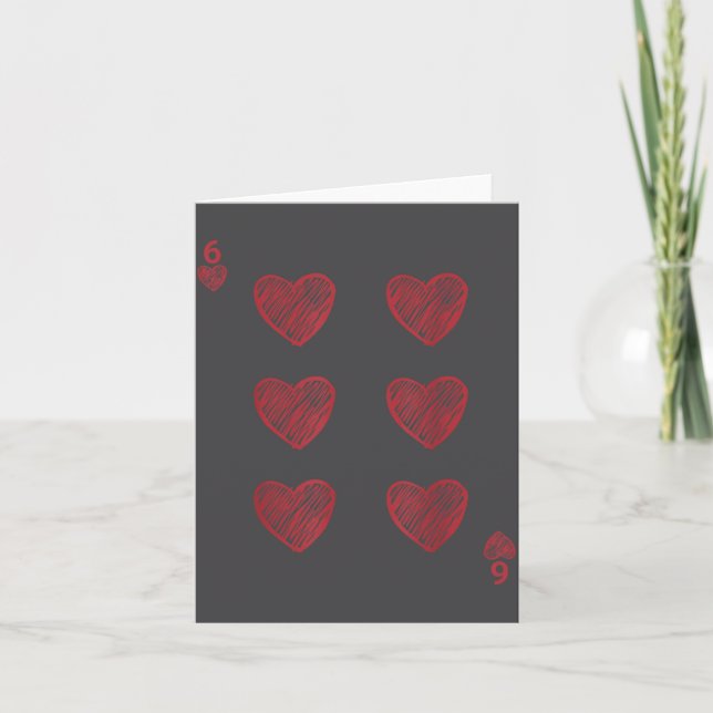 Carte Funny 6 7 Valentine Love Heart Playing Card Couple (Devant)