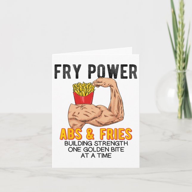 Carte Funny Abs Exercice Fries Français Muscle Building  (Devant)