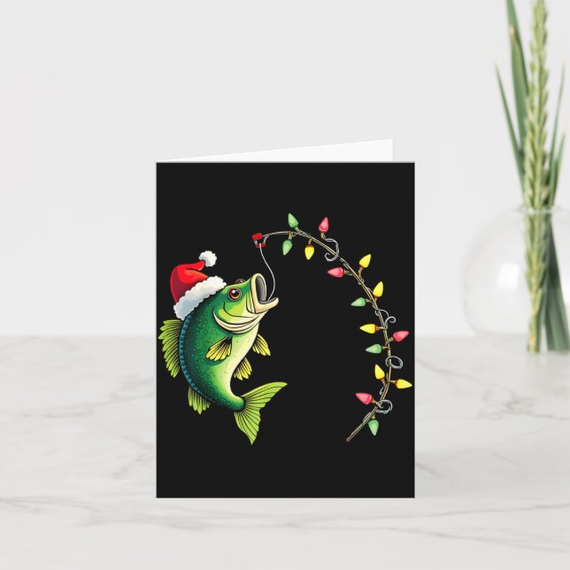 Carte Funny B Fishing Santa Hat Christmas Pajama Fisherm (Devant)