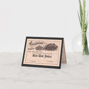 Carte Funny Bad Dad blagues Award