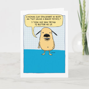Carte Funny Baked Potato Dog birthday card