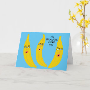 Carte Funny Bananes Romance Valentine Love Anniversaire
