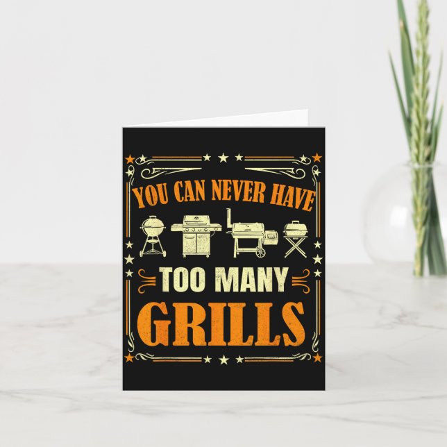 Carte Funny Barbecue Grilling You Can Never Have Too Man (Devant)