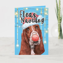 Funny Basset hound Chien puces de Noël navidog