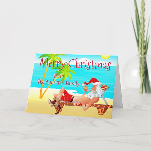 Carte Funny Beach voeux de Noël (Devant)