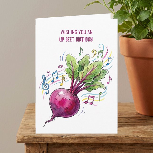 Carte Funny Beetroot Up Beat Personalized Birthday (Funny Up Beat Beetroot Personalized Birthday Card)