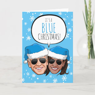 Carte Funny Biden Harris Blue Christmas