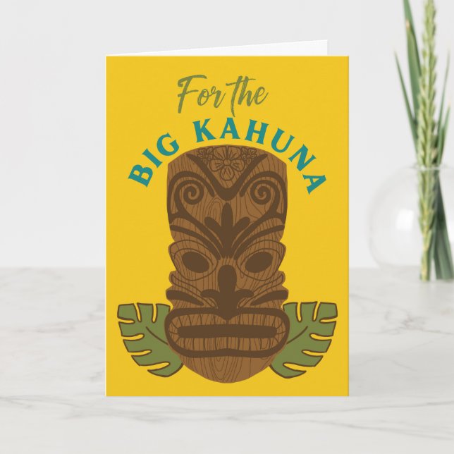 Carte Funny Big Kahuna Tiki Fête des pères Masque (Devant)