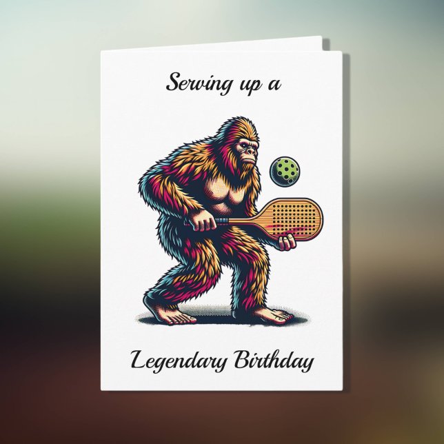 Carte Funny Bigfoot Pickleball Anniversaire (Créateur téléchargé)