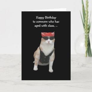 Carte Funny Biker Cat Birthday