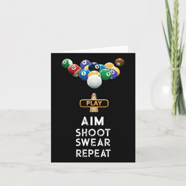 Carte Funny Billiards T-Shirt cadeau pour Pool Player (Devant)