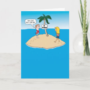 Carte Funny Birthday Card: Desert Island