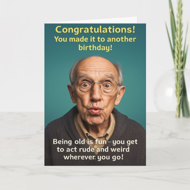 Carte Funny Birthday Card Old Age (Devant)