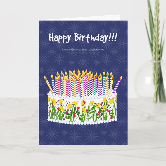 Carte Funny Birthday Card | Too Many Candles (Devant)
