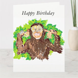Carte Funny Birthday Greeting Card / Singe