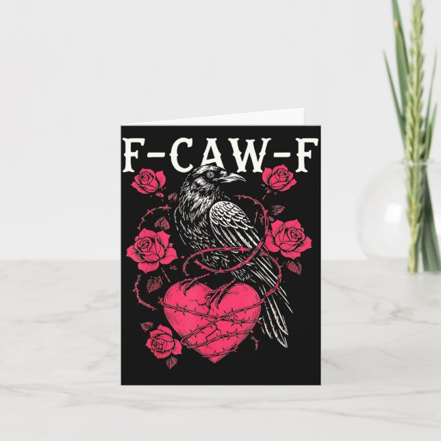 Carte Funny Black Bird F-caw-f Anti Valentines Day Singl (Devant)