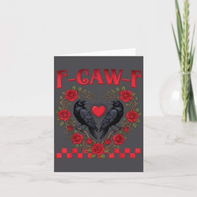 Carte Funny Black Bird F-caw-f Anti Valentines Day Singl (Devant)