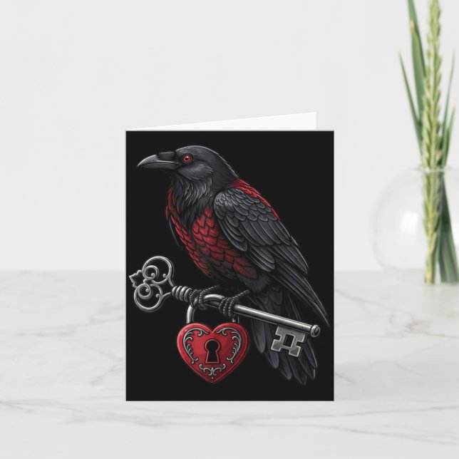 Carte Funny Black Crow Black Bird Funny Crow Valentines  (Devant)